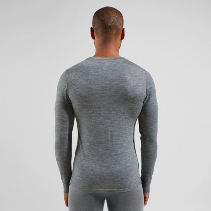 Odlo Herre Mellemlag Merino 200 BL Top Crew Neck L/S Grå