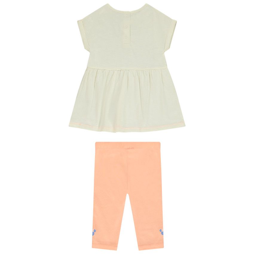Ensemble 2 pièces avec tunique Minnie Disney pour bébé fille - Ecru