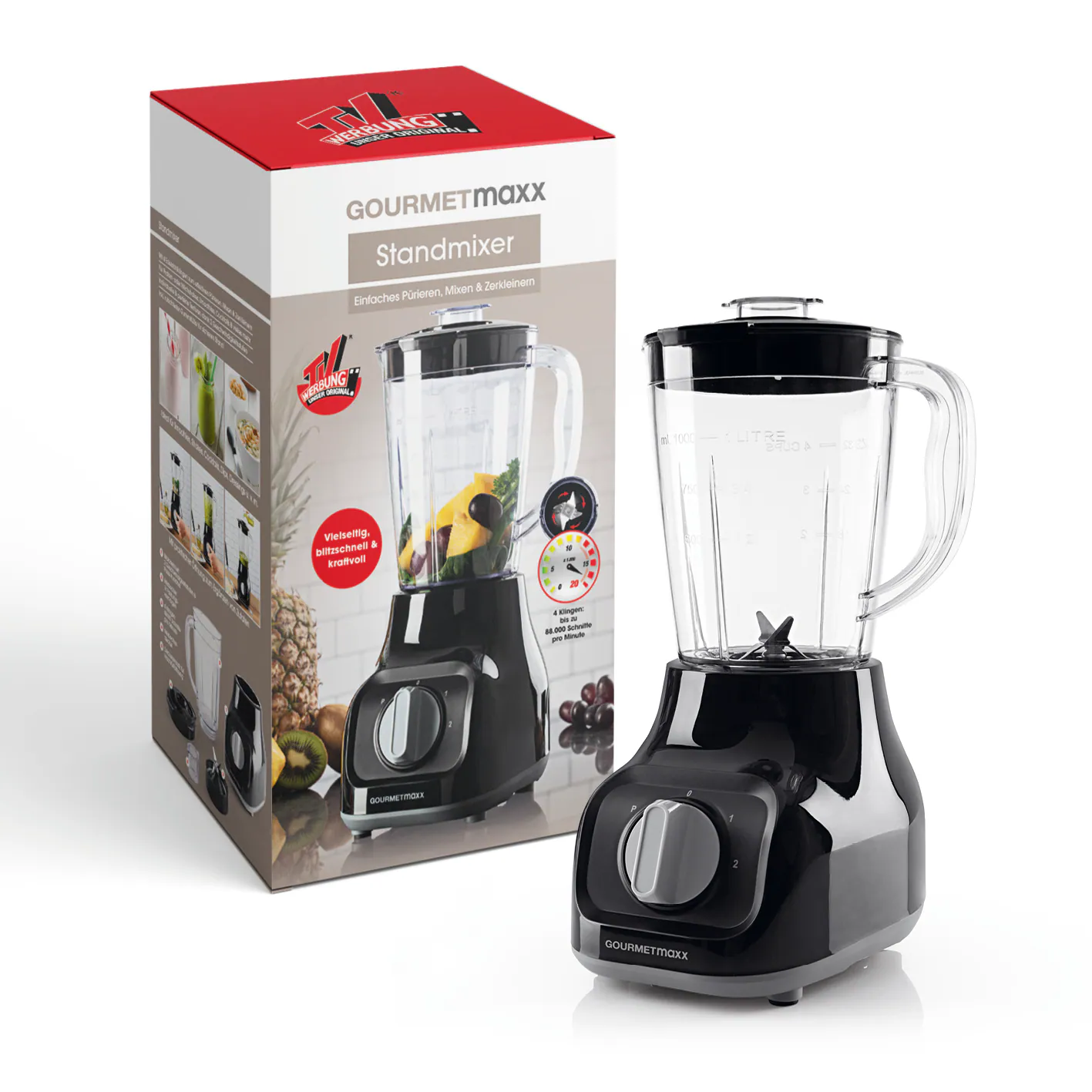 GOURMETmaxx Standmixer 350W schwarz