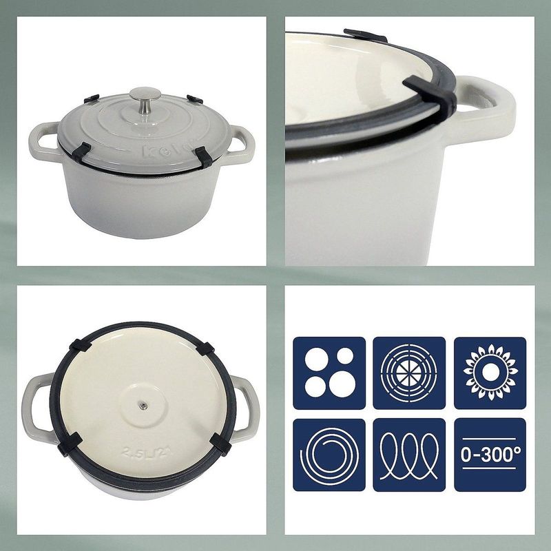 Braadpan Kela Calido met Deksel Rond Grijs 3