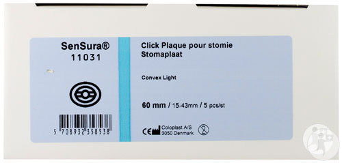Coloplast SenSura Click Convex Light Plaque Pour Stomie 60/15-43mm Pièces 5 (11031)