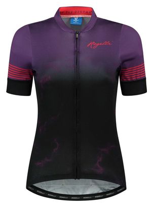Maillot Manches Courtes Velo Rogelli Marble - Femme - Violet/Rouge