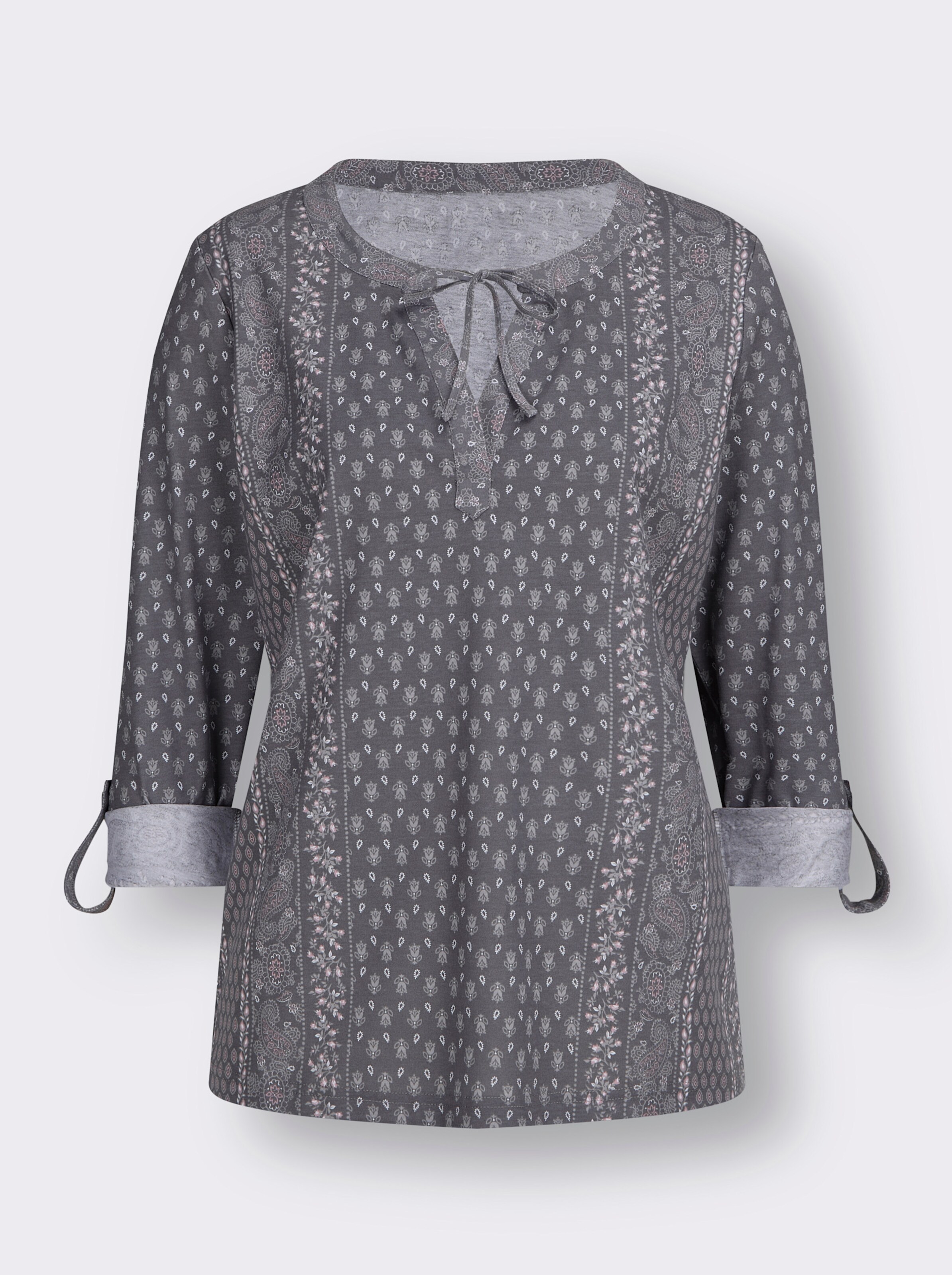 Langarmshirt mit krempelbaren Ärmeln
