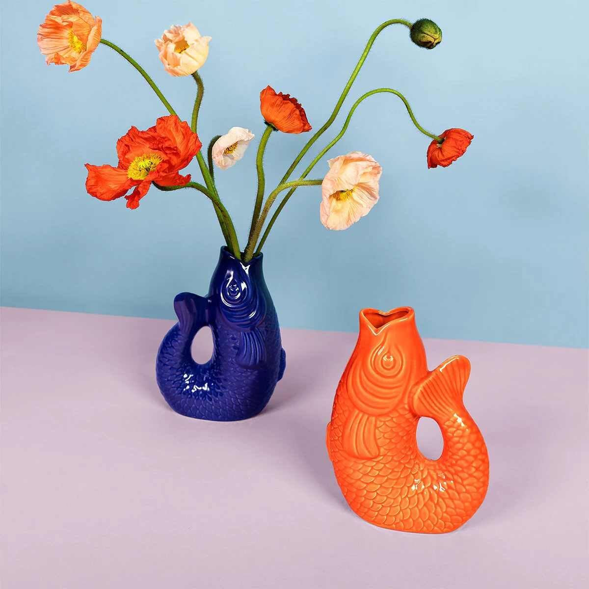 Orange fiskevase