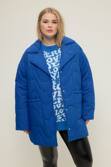 Steppjacke, Loose Shape, Wellenstepp, Reverskragen, Seitenschlitze