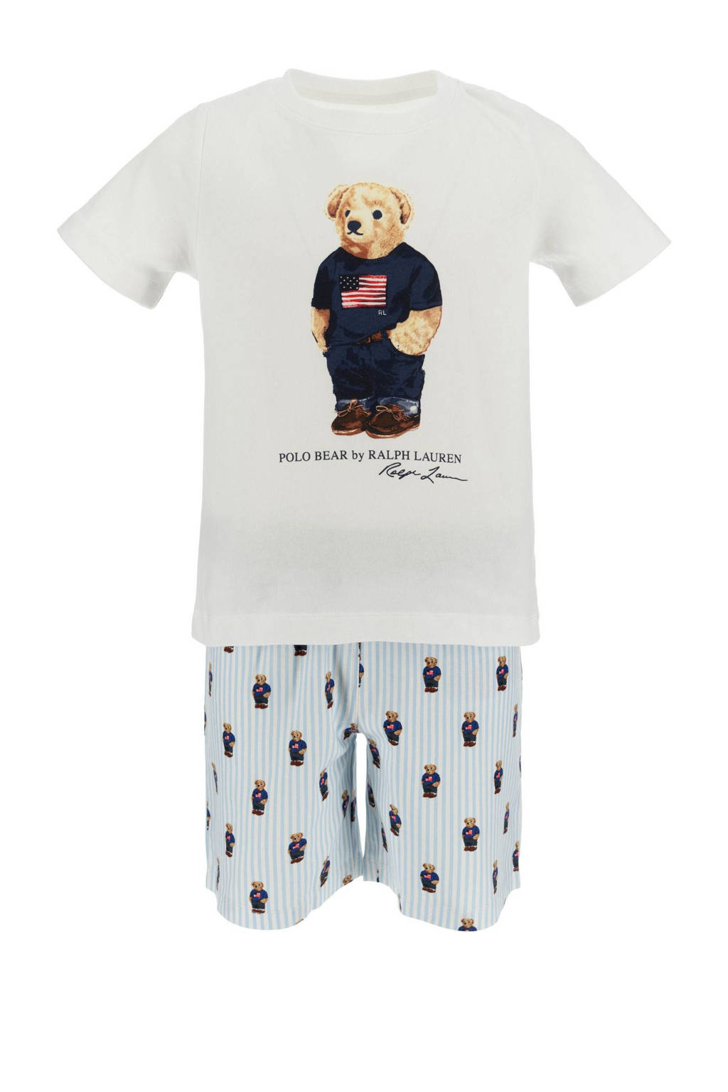 POLO Ralph Lauren shortama wit/lichtblauw met printopdruk
