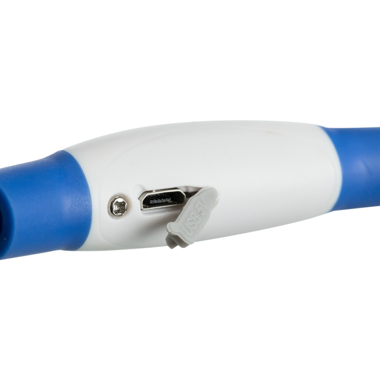 Trixie Flash Leuchtring USB, Kunststoff blau S-M