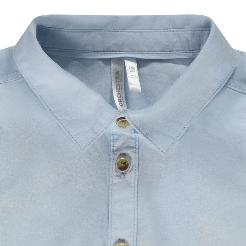 Chemise manches longues unie pour bébé garçon - Bleu