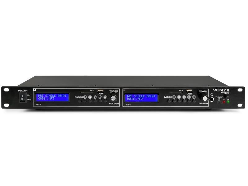 Vonyx Audio-Player Pro VX2USB 2-Kanal USB-SD-BT-Player in einem kompakten 1HE-Gehäuse