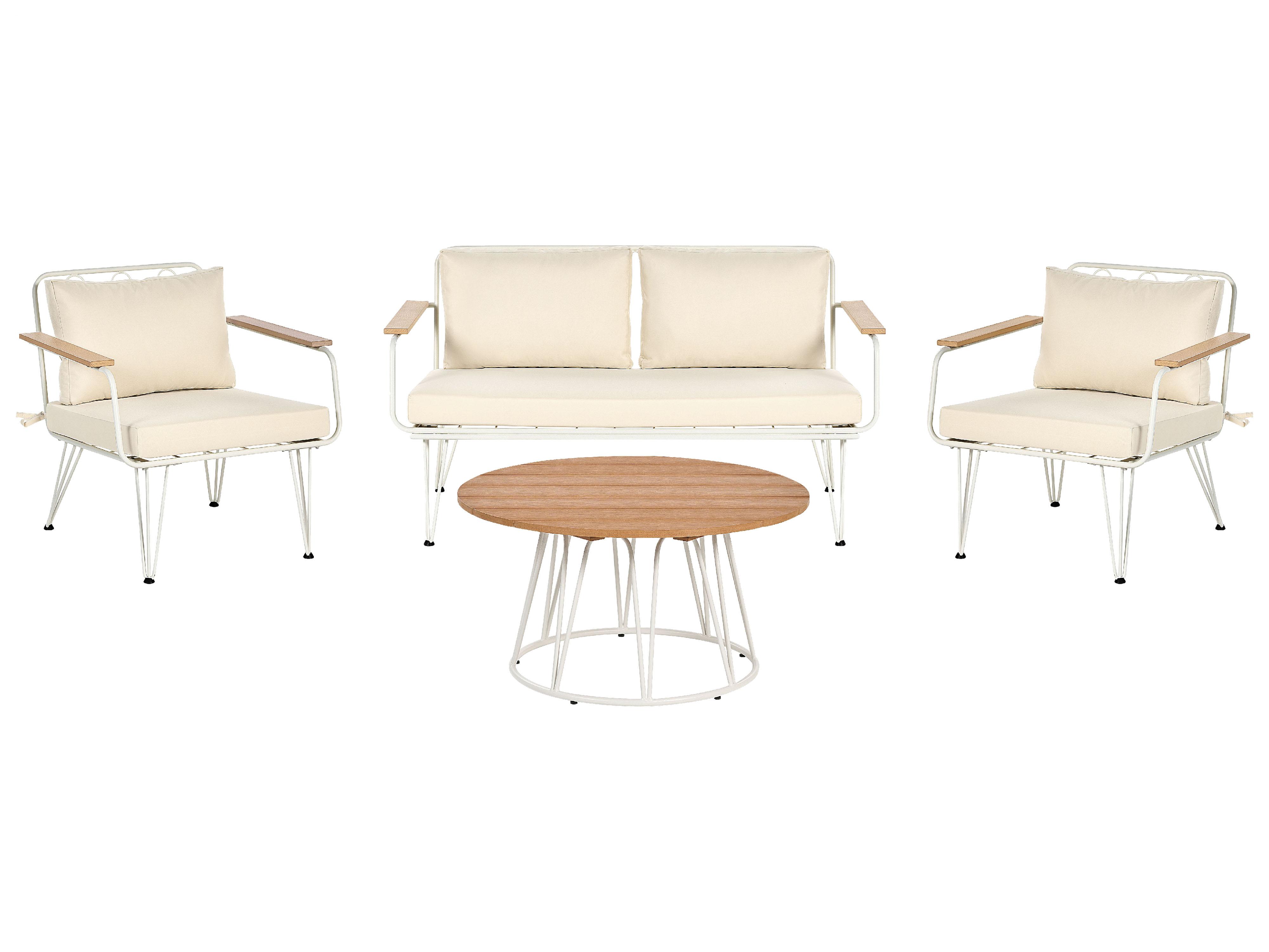 Loungeset met tafel 4-zits MONTESILVANO Metaal Lichtbeige