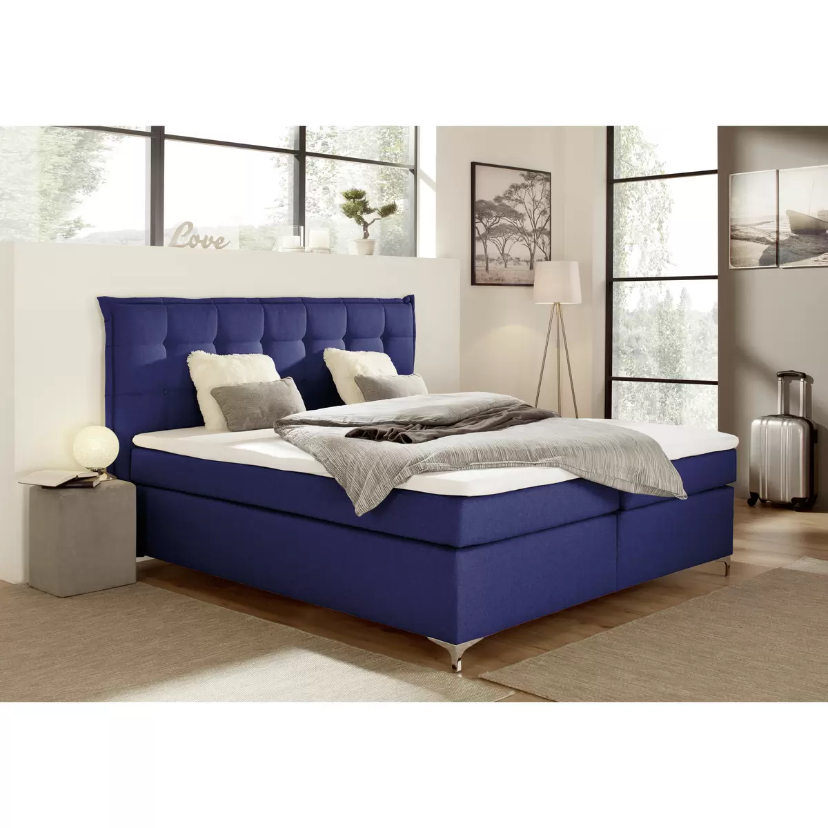 Boxspringbett Fabio 180 x 200 Blau