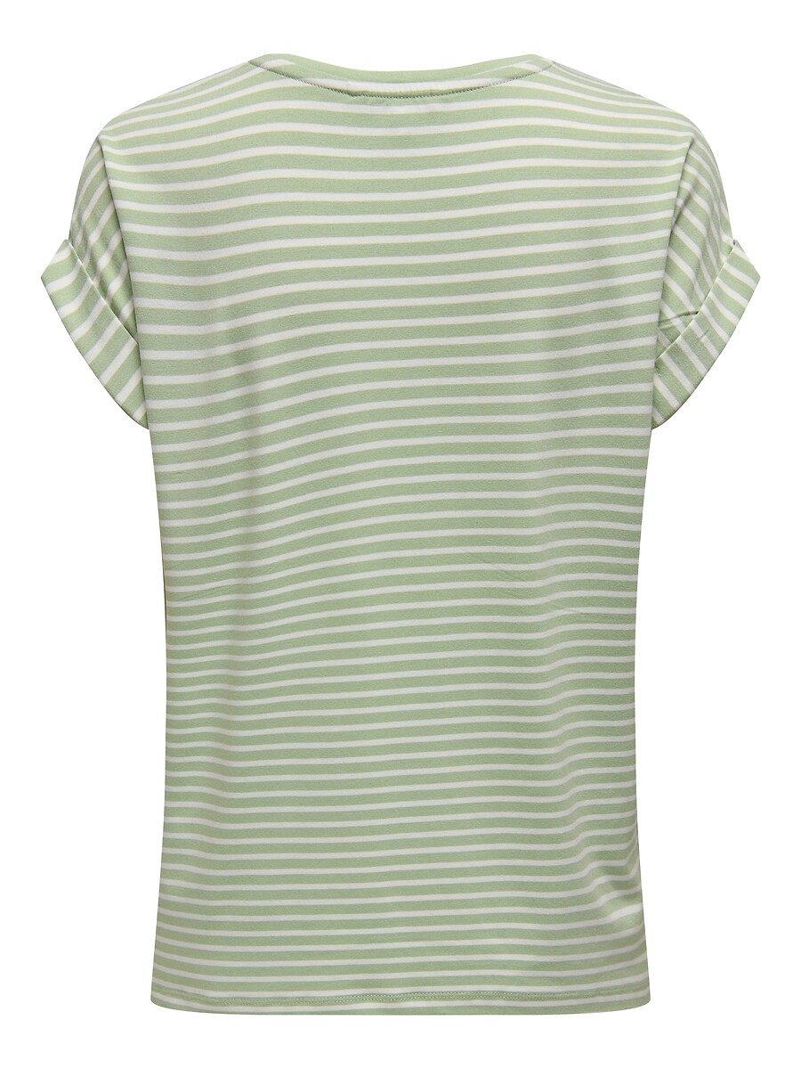 SOMENTE<br>Camiseta com listras finas, mangas curtas