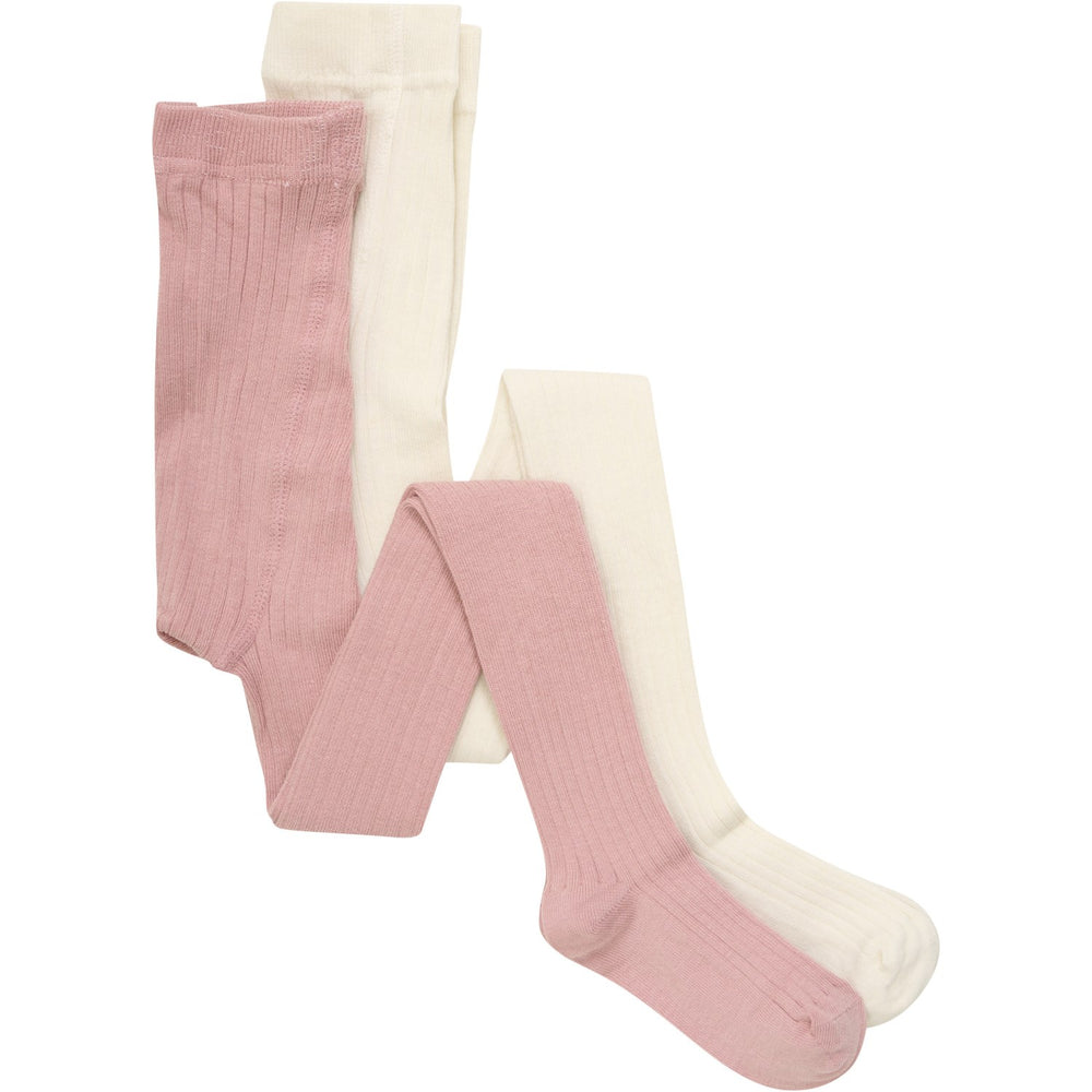 Køb Minymo Ash Rose Strømpebukser Solid Rib 2-Pak