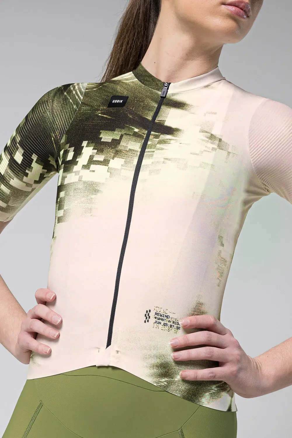 Gobik Attitude 2.0 Fietsshirt Korte Mouwen Groen/Wit Dames