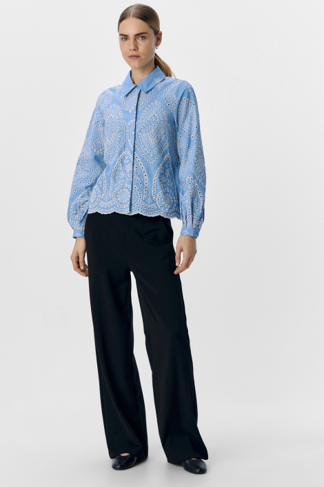 Object blauwe dames blouse