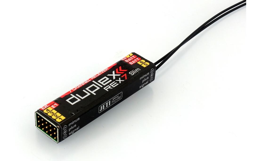 Empfänger Duplex REX 7 Slim 2.4 GHz EX<br>7-Kanal Jeti Duplex Empfänger, unterstützt EX Telemetrie und EX Bus