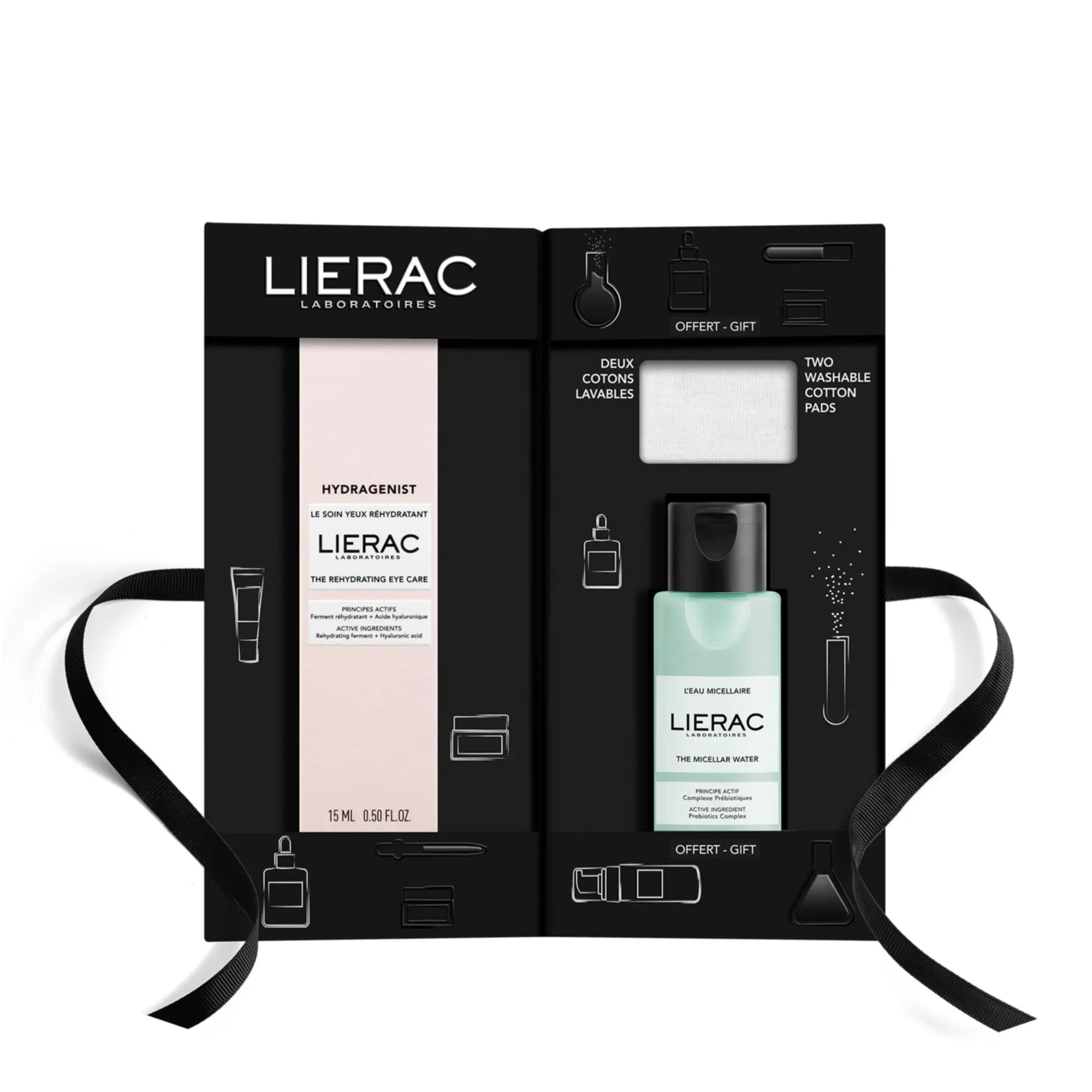 Lierac - Coffret Hydragenist Soin Yeux, Eau Micéllaire & Cotons Lavables 15ml - Femme