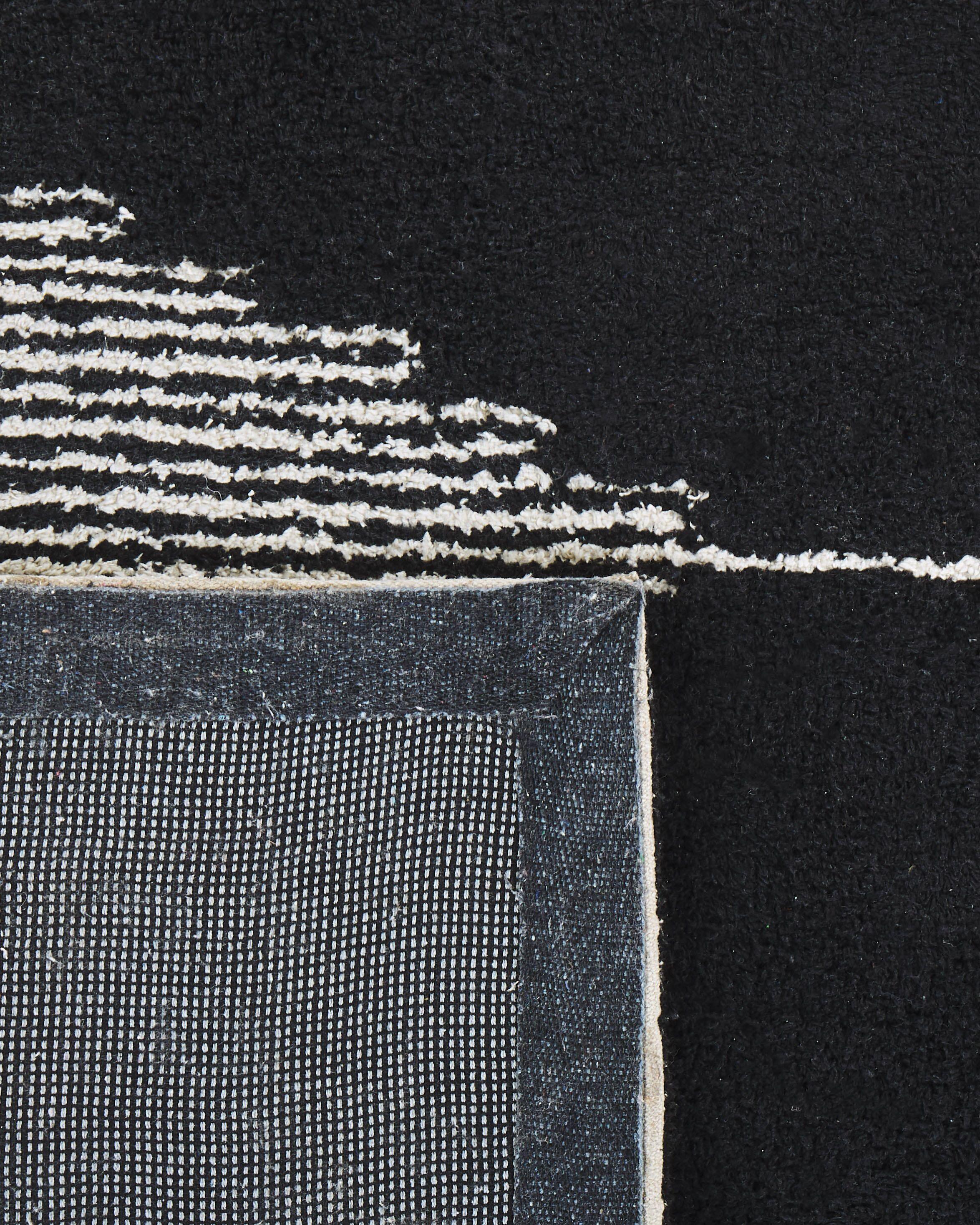Vloerkleed BATHINDA Zwart/wit 160 x 230 cm Katoen