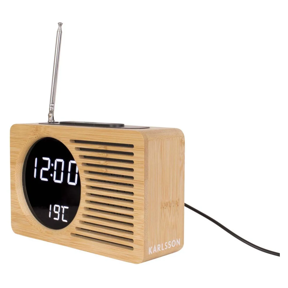 Karlsson Radio Réveil Bambou