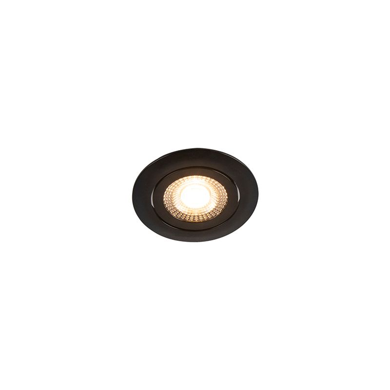 Set van 5 moderne inbouwspots zwart incl. LED 3-staps dimbaar - Mio