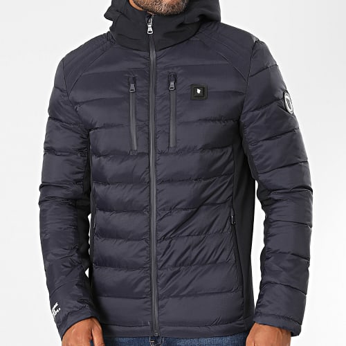 Doudoune Chauffante Capuche Mont Blanc Bleu Marine