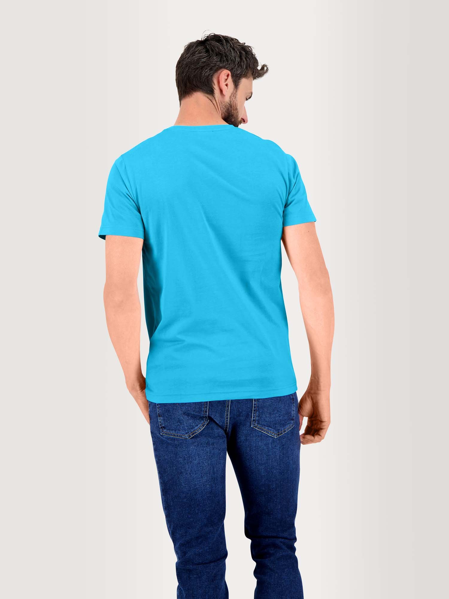Tee Shirt Homme Manches Courtes Coton Biologique Turquoise