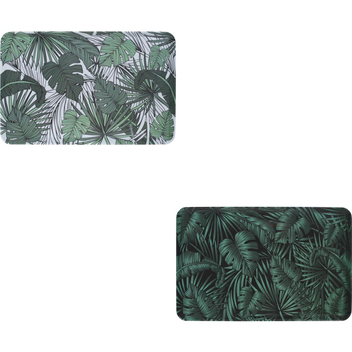 PLATEAU MELAMINE DECOR JUNGLE VEGETAL 45X30CM