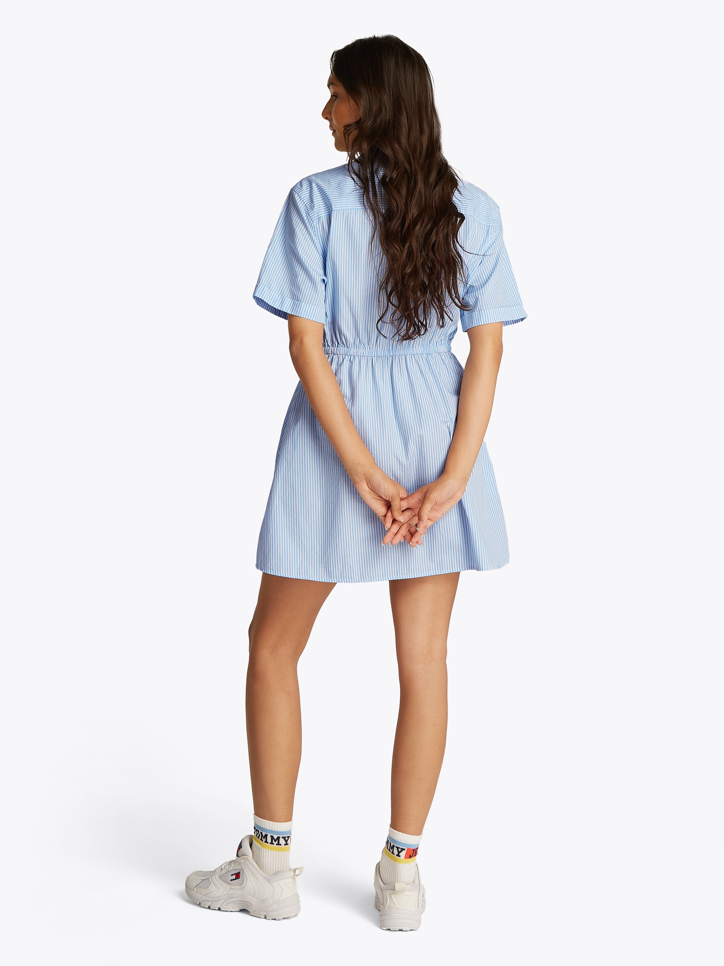 Tommy Jeans Shirtkleid »TJW MINI STRIPE SHIRT DRESS« mit Taillen Bindeband