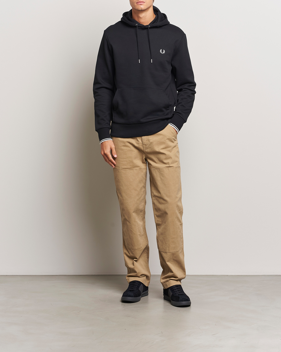 Fred Perry Tipped Hoodie Black
