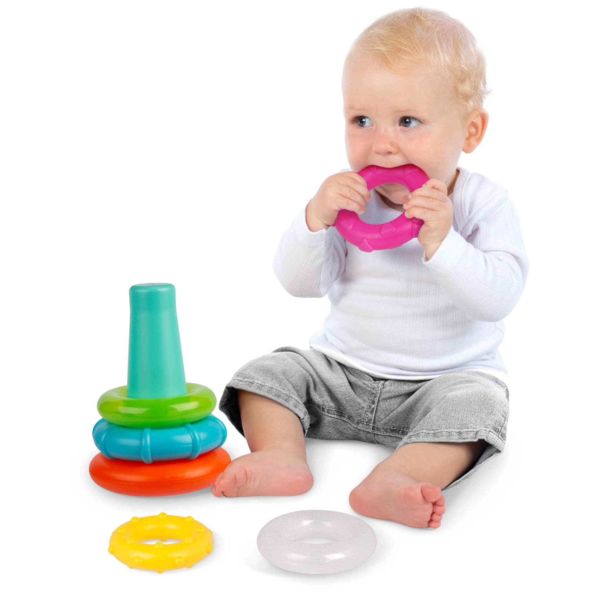 Playgro stapelringen Sort and Stack Tower multi - shop nu - Prénatal