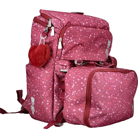 Danpen skoletaske - pink med hjerter