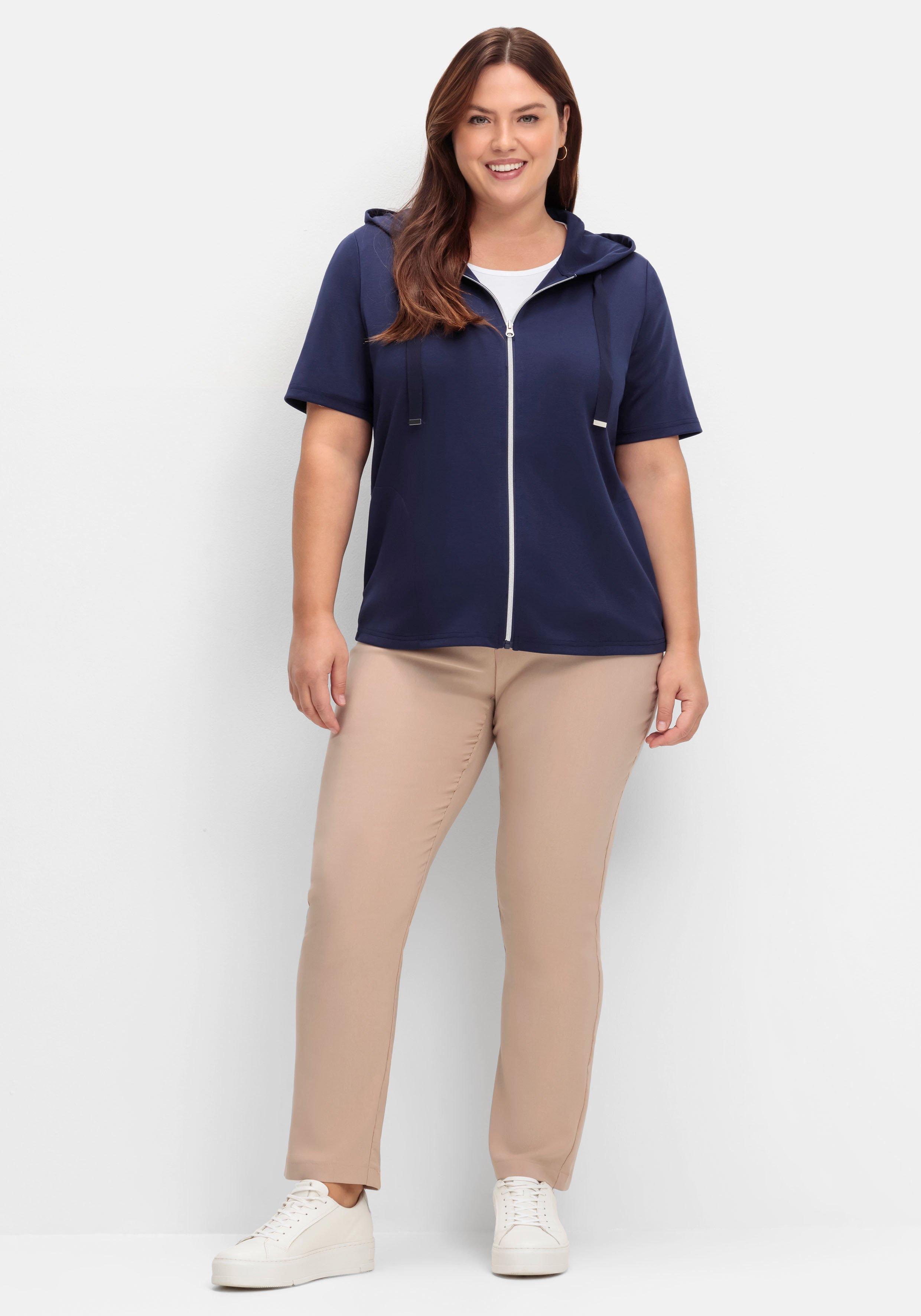 Shirtjacke mit Kapuze und Reißverschluss