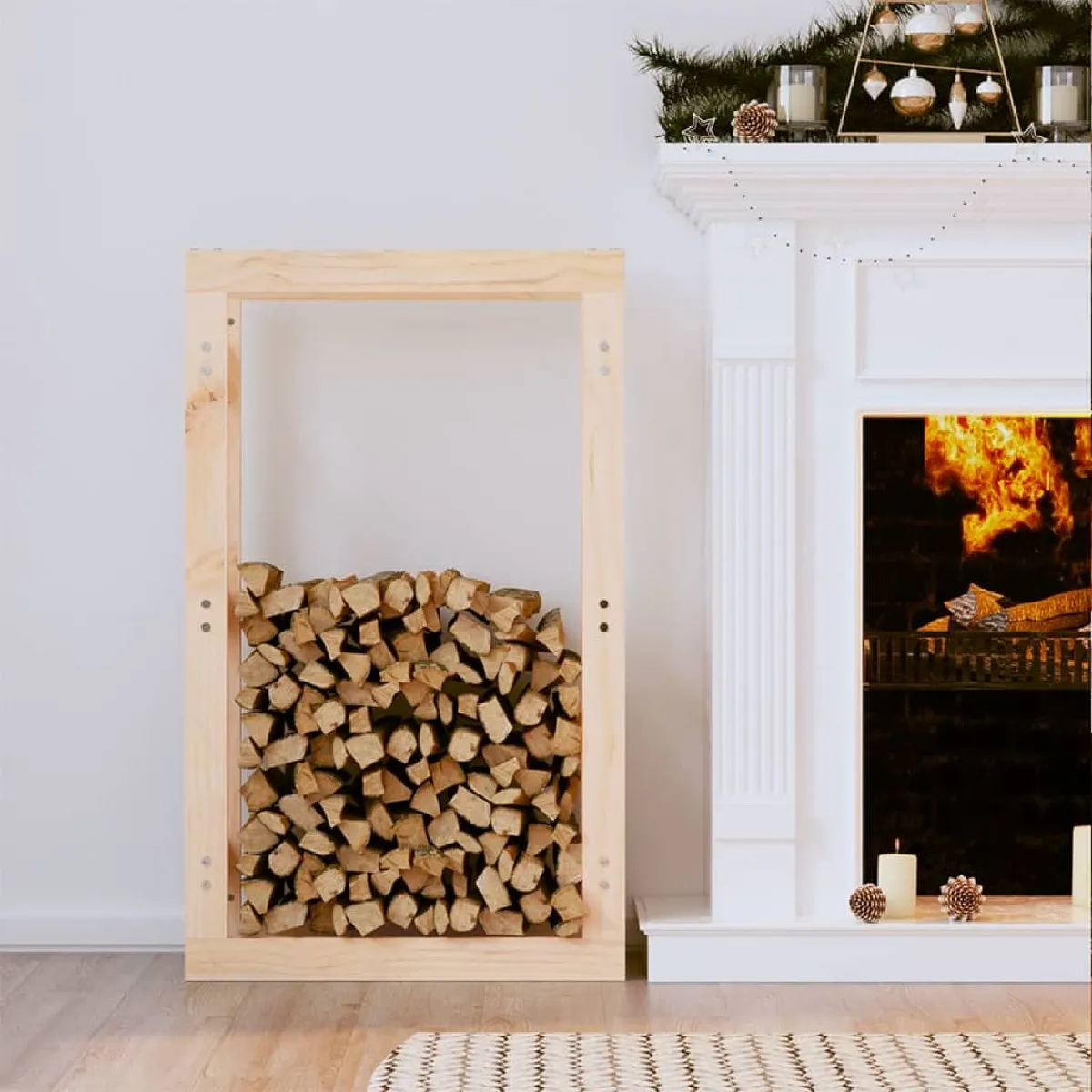 vidaXL Support bois de chauffage 60x25x100 - Pin massif
