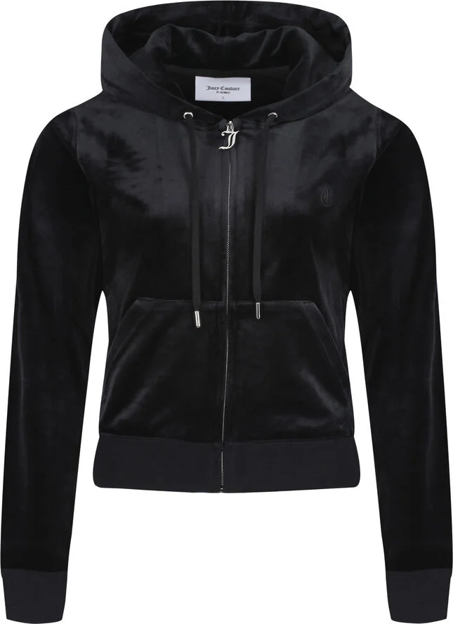 Juicy Couture Robertson Classic Velour Zip Trough Hoodie Black