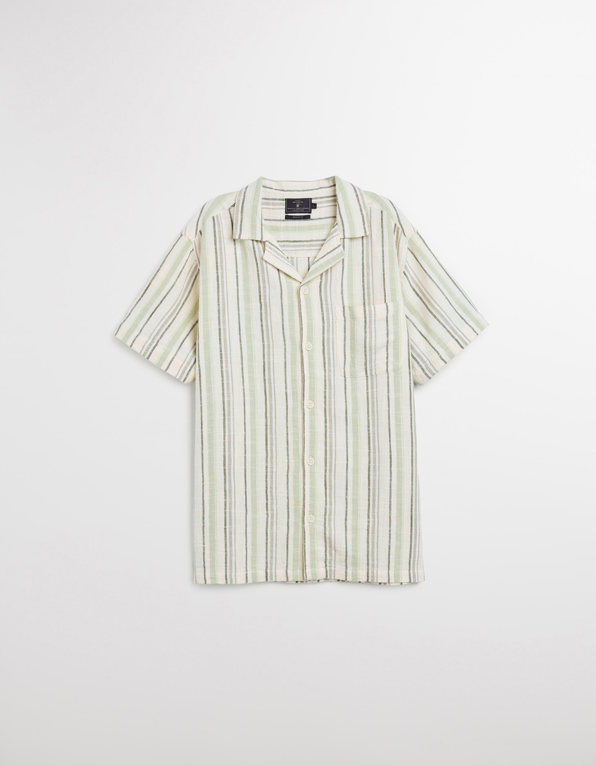 Camisa com Riscas, Homem, Verde