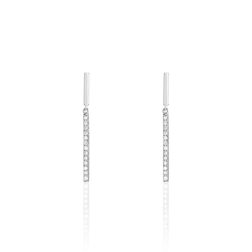 Boucles D'oreilles Puces Alayna Or Blanc Diamant