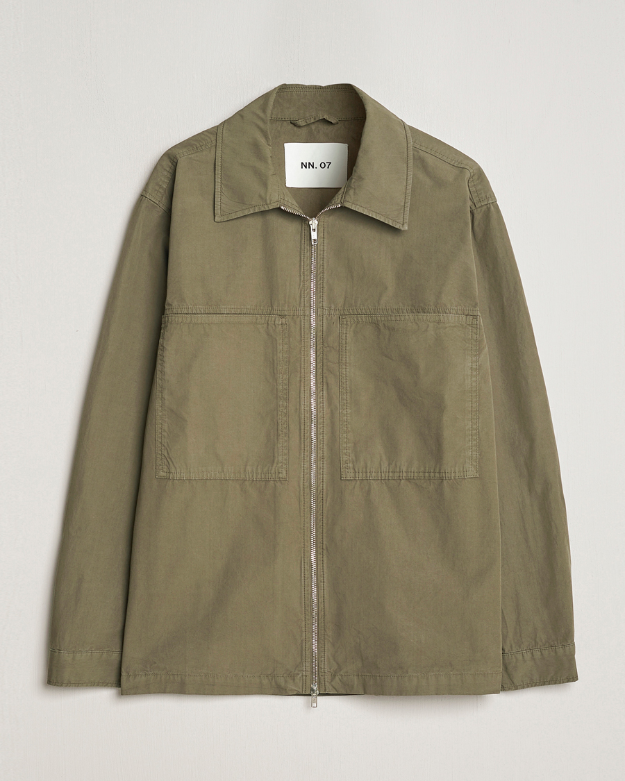 NN07 Isak Full Zip Shirt Jacket Capers Green