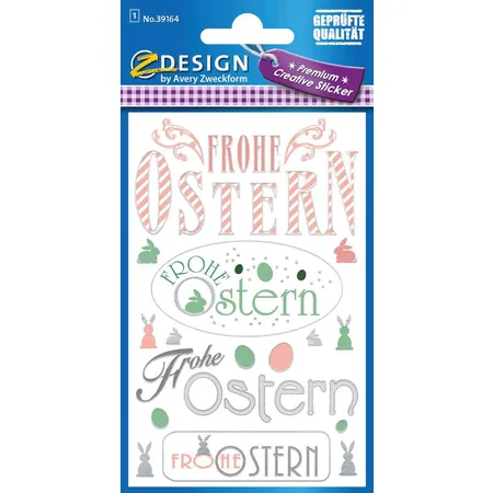 Avery Zweckform 39164, Oster Sticker, Frohe Ostern, 20 Aufkleber