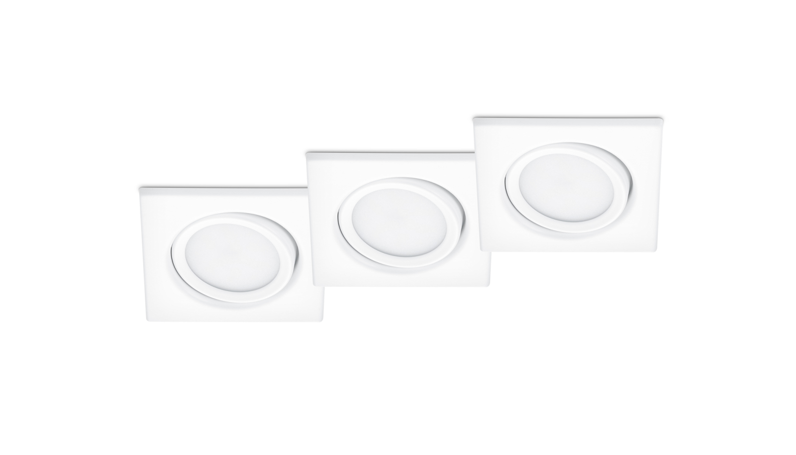 3er-Set LED-Einbauleuchten - weiß matt - schwenkbar