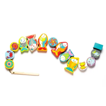 Cubika Schnürspielzeug Fädelspiel «Fische»
