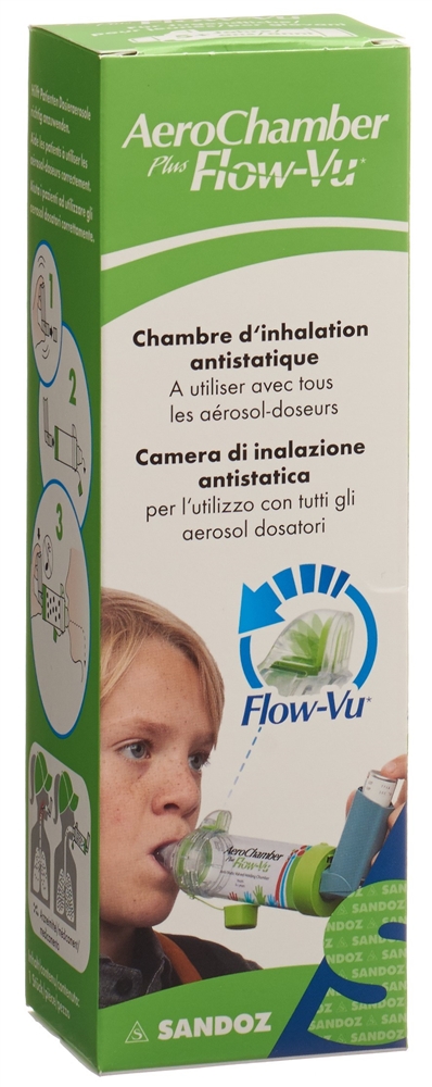 AEROCHAMBER PLUS Flow-Vu ohne Maske (5  Jahre) grün 1 Stk