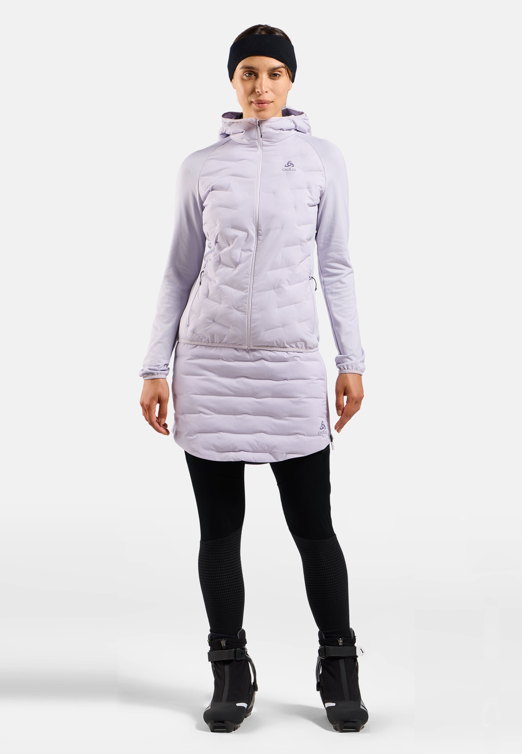 Zeroweight Insulator Hybrid Mid Layer mit Kapuze und Reissverschluss in misty lilac