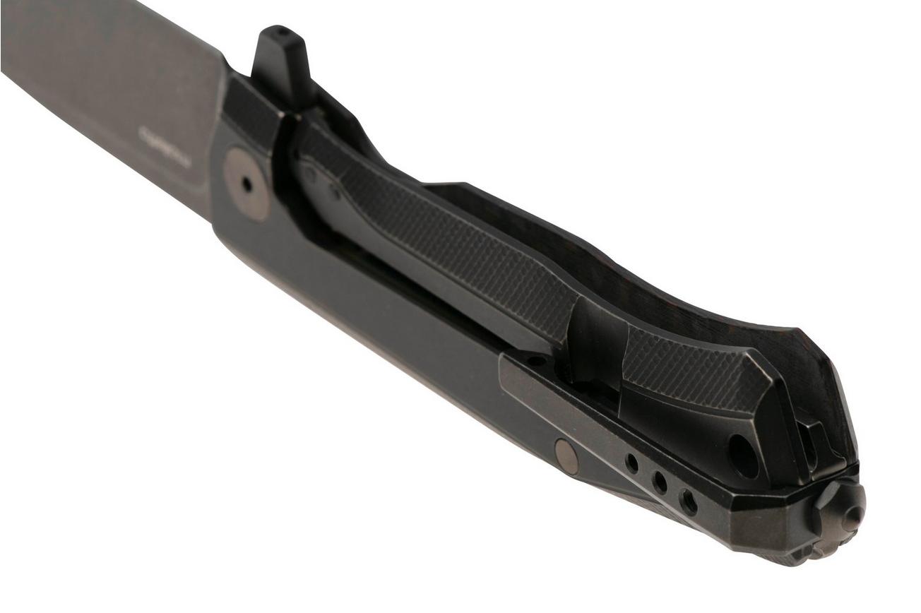 LionSteel Myto MT01-MC-SS CPM MagnaCut, Old Black Snake Skin FatCarbon zakmes, Molletta design