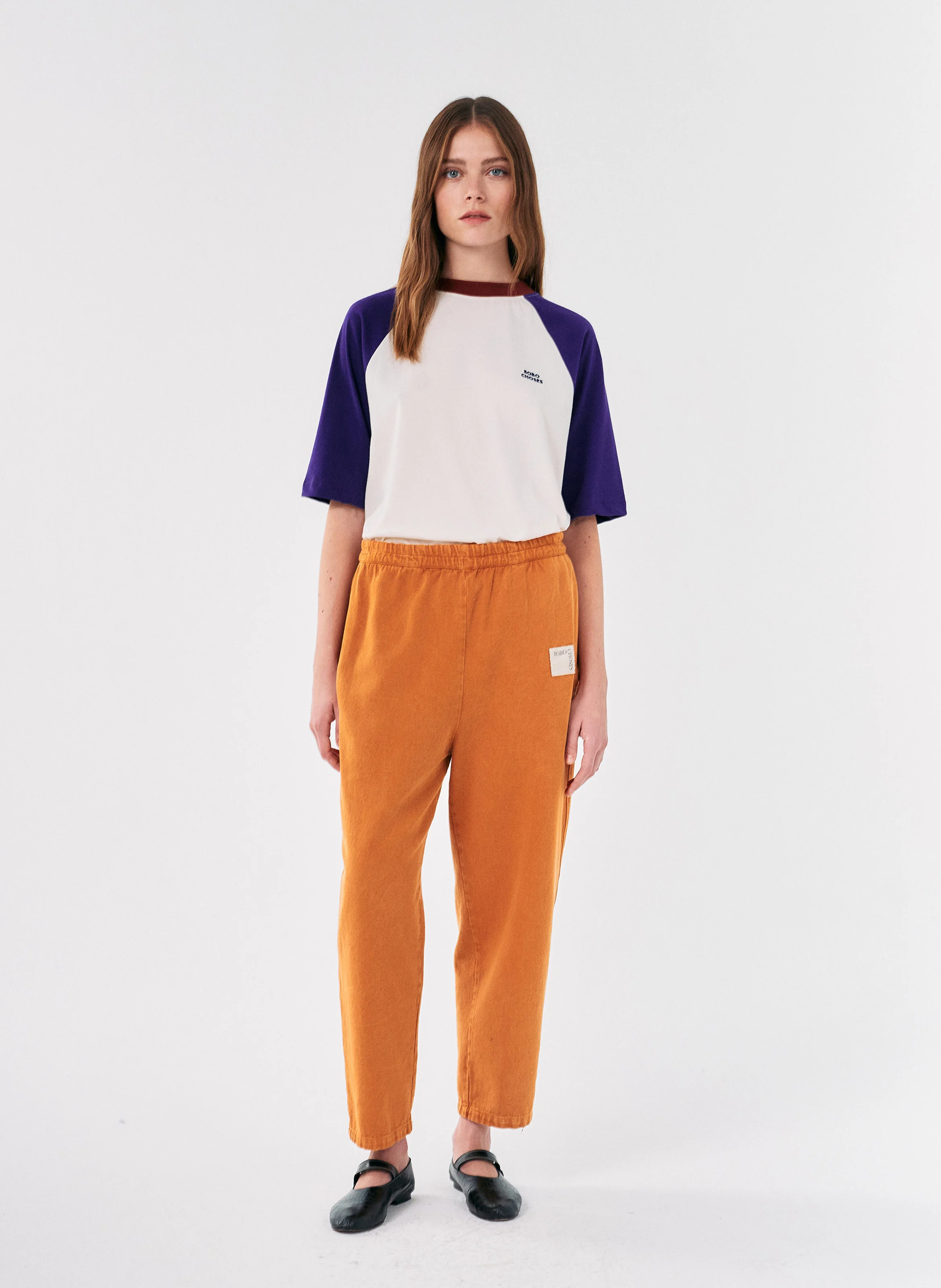 Tee-shirt col rond droit en coton bio | Multicolore
