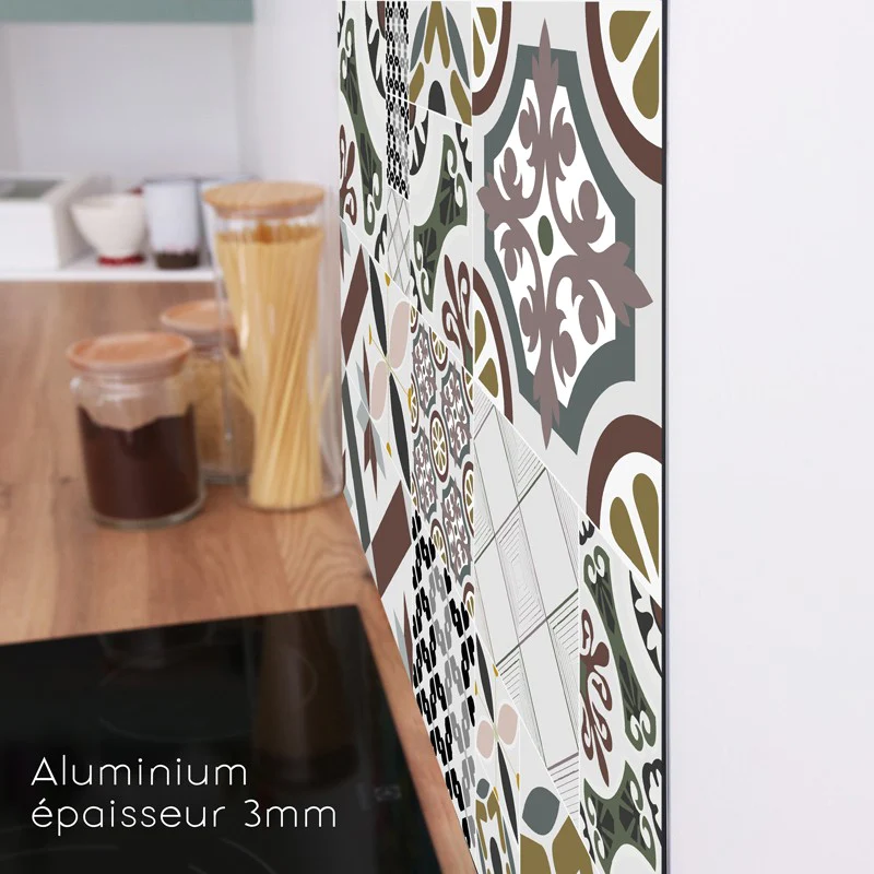 Crédence cuisine Fond de hotte ALU : L 90cm x H 70cm - NAPLES 99deco