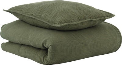 Oh, Poppy! Vega Musselin Sengesett 70x80 Sprinkelseng, Forest Green