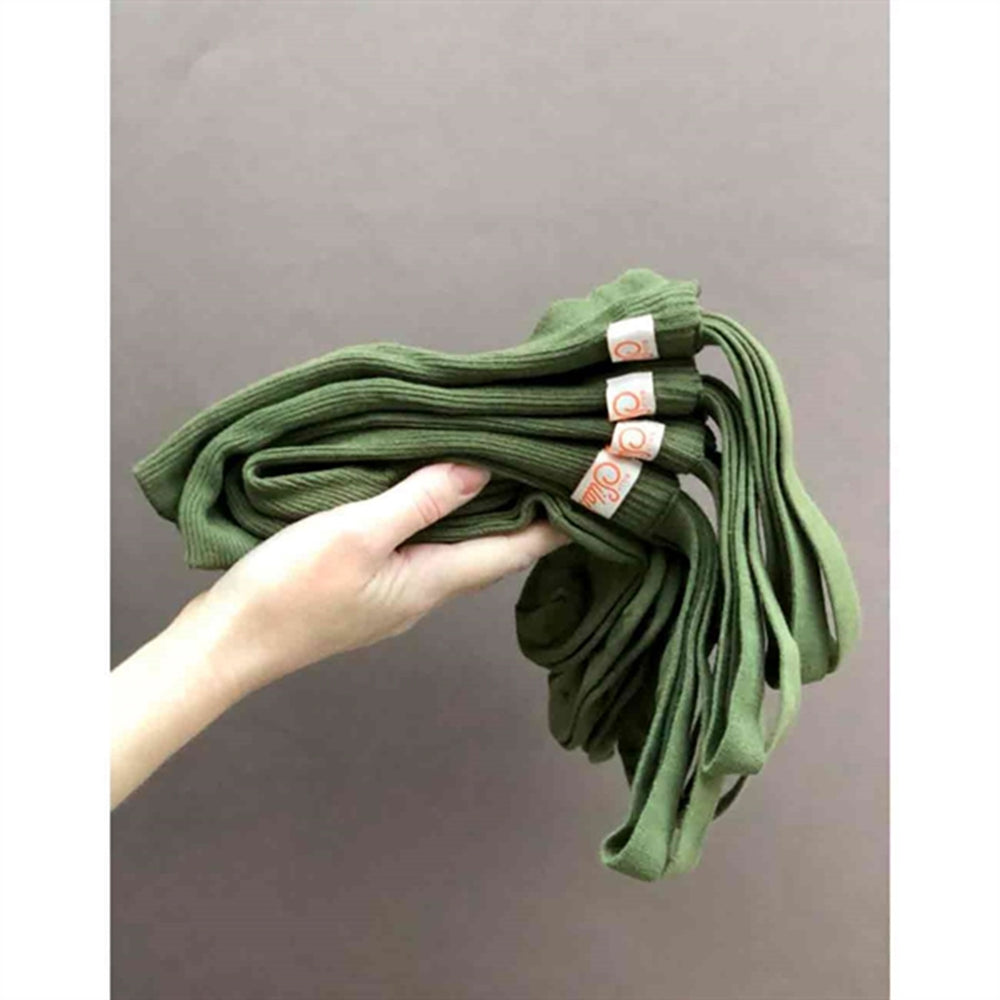 Footed Tights Olive - Silly Silas → Luksusbaby.dk