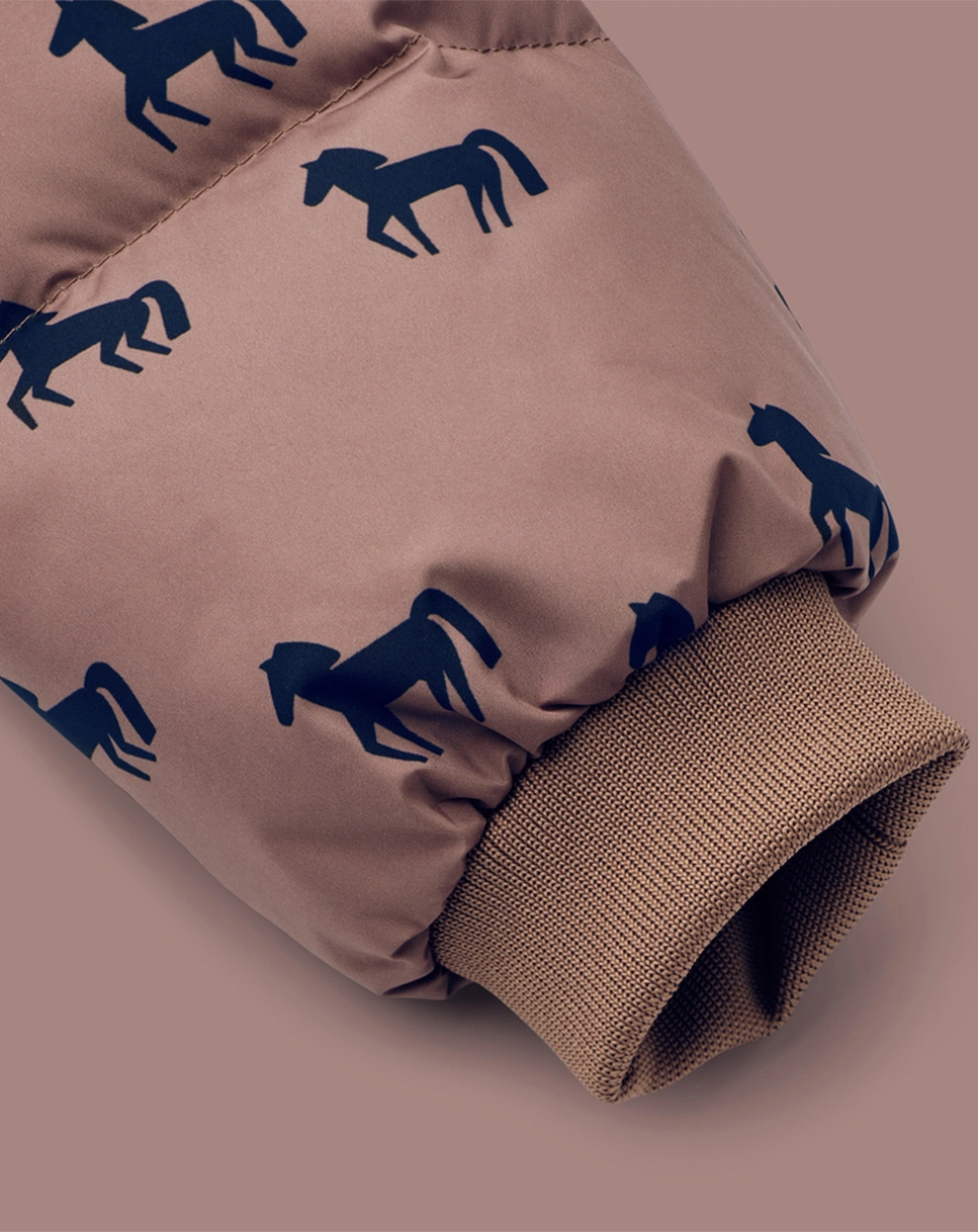 Daunen-Steppjacke PALLE - HORSES in dark rosetta