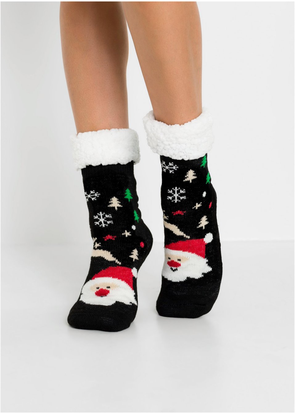 Lot de 2 paires de chaussettes douillettes avec doublure peluche