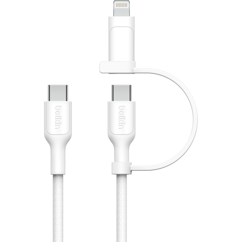 Belkin BoostCharge Pro câble USB USB 2.0 1,5 m USB C USB C/Lightning 0,48 Gbit/s 60 W Blanc